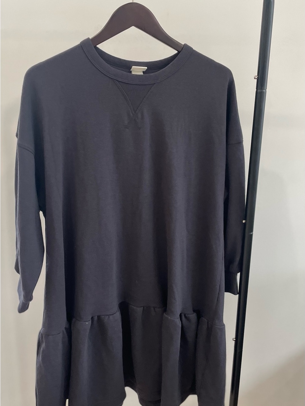 H&M Drop Waist Sweatshirt Dress — Size M | Charcoal